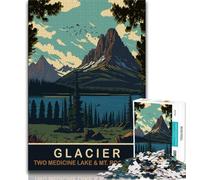 Jigsaw Puzzles for Teenagers 1000 Piece Glacier Montana,Help The Brain Exercise Addictive Toys to Cultivate Patience Gift For Birthdays (38x26cm)