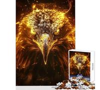 Jigsaw Puzzles for Teenagers 1000 Piece Golden Blaze Eagle Toy Wall Decor Art Work Gift Educational Games Suitable for Desktop Decoration Size 50x75cm