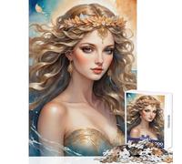Jigsaw Puzzles for Teenagers 1000 Piece Golden Goddess Portrait Educational Toy Gifts Ideas Educational Game Enhance Love between Couples Size 38x52cm