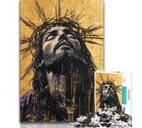 Jigsaw Puzzles for Teenagers 1000 Piece Golden Jesus,Help The Brain Exercise Addictive Toys to Cultivate Patience Artists Collection,Fine Art (75x50cm)