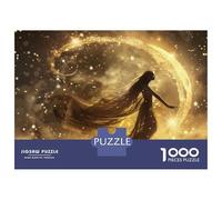 Jigsaw Puzzles for Teenagers 1000 Piece Golden Moon Goddess Puzzles for Adults Toy Wall Decor A Work of Art Unique Birthday And Xmas Gifts 52x38cm/1000pcs
