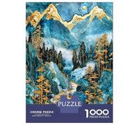 Jigsaw Puzzles for Teenagers 1000 Piece Golden Mountain Stream Art Puzzle for Adults Hands-on Game Wall Decoration Christmas Birthday Gifts 38x26cm/1000pcs