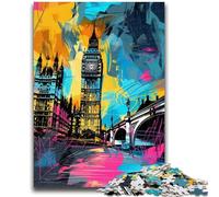 Jigsaw Puzzles for Teenagers 1000 Piece Graffiti Big Ben Challenging Game And Family Play for Is Ideal As A Gift for The Whole Family 50x75cm