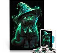 Jigsaw Puzzles for teenagers 1000 Piece Green Cat Wizard Schwierig und herausfordernd Geschenke für Freunde und Familie52x38cm
