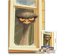 Jigsaw Puzzles for Teenagers 1000 Piece Grumpy Emu at The Window Toy Intellectual Game Difficult Hard Toy Wall Decor Size 38x26cm
