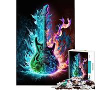Jigsaw Puzzles for Teenagers 1000 Piece Guitar Fire for Birthday, Chrismas Difficult Hard Educational Game for And from 14 Years And over (38x52cm)