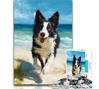 Jigsaw Puzzles for Teenagers 1000 Piece Happy Border Collie,Educational Stress Relief Toy for Is Ideal As A Gift for The Whole Family (75x50cm)