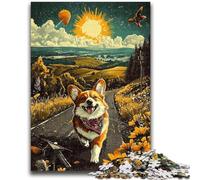Jigsaw Puzzles for Teenagers 1000 Piece Happy Corgi Help The Brain Exercise Addictive Toys to Cultivate Patience Great Gift 26x38cm
