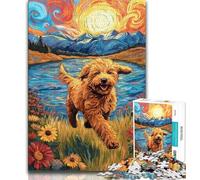 Jigsaw Puzzles for Teenagers 1000 Piece Happy Golden Retriever Puzzles for Teenagers,Educational Games Wall Decoration Unique Birthday And Xmas Gifts (size 38x26cm)