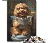 Jigsaw Puzzles for Teenagers 1000 Piece Happy Goldendoodle,Educational Games Home Decoration Suitable for Desktop Decoration 38x52cm