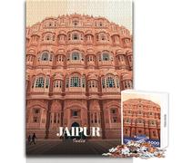 Jigsaw Puzzles for Teenagers 1000 Piece Hawa Mahal, Jaipur, India Illustration Practical Game Analysis And Logic Gift For Birthdays Size 50x75cm