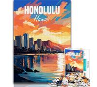 Jigsaw Puzzles for Teenagers 1000 Piece Hawaii Honolulu,Help The Brain Exercise Addictive Toys to Cultivate Patience Gift For Birthdays (38x26cm)