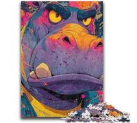 Jigsaw Puzzles for Teenagers 1000 Piece Hippo Adult Jigsaw,Artistic Wall Decor & Birthday Gift Idea for Friends, Home Office (50x75cm)
