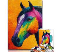 Jigsaw Puzzles for Teenagers 1000 Piece Horse Oil Painting Teenager Puzzles,Educational Games DIY Toys Great Gifts And Toys 26x38cm