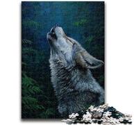 Jigsaw Puzzles for Teenagers 1000 Piece Howling Wolf Adult Puzzles,Educational Games Home Decoration Birthday Present, Gifts, Wall Art (38x26cm)