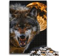 Jigsaw Puzzles for Teenagers 1000 Piece Howling Wolf Teenager Puzzles,Educational Games Home Decoration Suitable for Desktop Decoration (75x50cm)