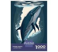 Jigsaw Puzzles for Teenagers 1000 Piece Humpback Whale Teenager Puzzles Relax Games Hand Speed Race Fun Activities at Home 38x26cm/1000pcs
