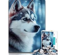 Jigsaw Puzzles for Teenagers 1000 Piece Husky Snowing 1000 Pieces for Adults,Challenging Difficult Deal As Gifts for The Whole Family (size 75x50cm)