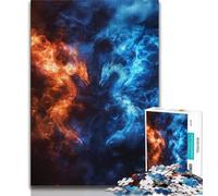 Jigsaw Puzzles for Teenagers 1000 Piece Ice And Fire Dragon, Toy Intellectual Game,Every Piece Is Unique - Challenging Family Fun Game Suitable for And 14 38x26cm