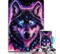 Jigsaw Puzzles for Teenagers 1000 Piece Indian Wolf,Stress Reliever Difficult Challenge with Matching Poster And Trivia Sheet 75x50cm