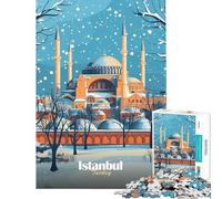 Jigsaw Puzzles for Teenagers 1000 Piece Istanbul Mosque in Winter Educational Challenge Home Art Decor Educational Game for And from 14 Years And over (38x52cm)