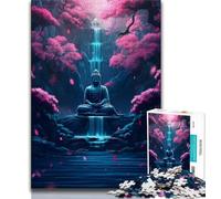 Jigsaw Puzzles for Teenagers 1000 Piece Japanese Buddha Waterfall Teenager Jigsaw,Fun Games Wall Decoration Unique Birthday And Xmas Gifts (size 38x26cm)