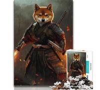 Jigsaw Puzzles for Teenagers 1000 Piece Japanese Corgi Warrior Teenager Puzzles,Stress Reliever Staycation Kill Time Home Decoration Toys (size 75x50cm)