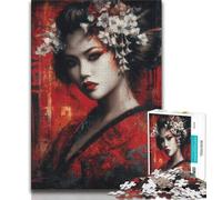 Jigsaw Puzzles for Teenagers 1000 Piece Japanese Geisha 1000 Piece Jigsaw,Challenging Family Activity Games DIY Toy for Home Wall Decor Gifts (size 38x26cm)