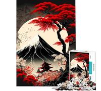 Jigsaw Puzzles for Teenagers 1000 Piece Japanese Landscape Brain Intelligence Challenge Addictive Toys Family Game Stress Reliever Funny Gifts (Size 50x75cm)