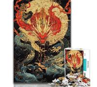 Jigsaw Puzzles for Teenagers 1000 Piece Japanese Style Dragon,Educational Stress Relief Toy for Is Ideal As A Gift for The Whole Family (75x50cm)