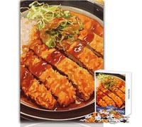 Jigsaw Puzzles for Teenagers 1000 Piece Japanese Tonkatsu Curry with Rice Educational Game Presents for Women Birthday Gifts Size 38x52cm