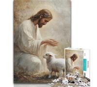 Jigsaw Puzzles for Teenagers 1000 Piece Jesus And The Sheep,Help The Brain Exercise Addictive Toys to Cultivate Patience Gift For Birthdays (75x50cm)