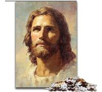 Jigsaw Puzzles for Teenagers 1000 Piece Jesus Art,Stress Reliever Difficult Challenge with Matching Poster And Trivia Sheet 50X75CM