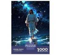 Jigsaw Puzzles for Teenagers 1000 Piece Jesus Walking Water Puzzles for Adults Toy Wall Decor A Work of Art Unique Birthday And Xmas Gifts 70x50cm/1000pcs