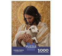 Jigsaw Puzzles for Teenagers 1000 Piece Jesus with Lamb Puzzles for Adults Toy Wall Decor A Work of Art Unique Birthday And Xmas Gifts 52x38cm/1000pcs