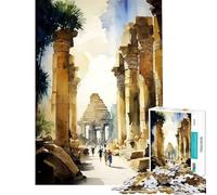 Jigsaw Puzzles for Teenagers 1000 Piece Karnak Temple Egypt Toy Intellectual Game Impossible Game Perfect Decoration Gifts for Women Men (Size 38x26cm)