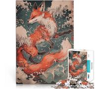 Jigsaw Puzzles for teenagers 1000 Piece Kitsune Fox Herausforderndes Spielspielzeug Geburtstagsgeschenk, Geschenke75x50cm