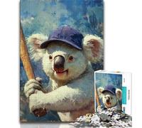 Jigsaw Puzzles for Teenagers 1000 Piece Koala Playing Baseball 1000 Pieces for Adults,Challenging Difficult Deal As Gifts for The Whole Family (size 38x26cm)