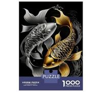 Jigsaw Puzzles for Teenagers 1000 Piece Koi Fish Silver Gold Teenager Puzzles Toy Wall Decor Hand Speed Race Challenging Game Gifts 52x38cm/1000pcs