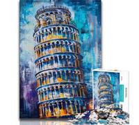 Jigsaw Puzzles for Teenagers 1000 Piece Leaning Tower of Pisa,family Fun Games Fun at Home Activities,Birthday Present,Travel Gifts (75x50cm)