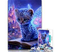 Jigsaw Puzzles for Teenagers 1000 Piece Leopard Baby Adult Puzzles,Stress Reliever Difficult Challenge Secret Santa Gifts 38x26cm