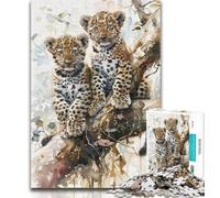 Jigsaw Puzzles for Teenagers 1000 Piece Leopard on The Tree Adult Puzzles,Educational Games Home Decoration Birthday Present, Gifts, Wall Art 26x38cm