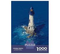 Jigsaw Puzzles for Teenagers 1000 Piece Lighthouse in The Ocean Deep Blue Lighthouse at Sea Dramatic Coastal Art Teenager Puzzles Relax Games Hand Speed Race Fun Activities at Home 52x38cm/1000pcs