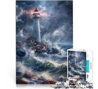 Jigsaw Puzzles for teenagers 1000 Piece lighthouse in the storm Brain Teaser Game Wall Decoration Unique Birthday and Xmas Gifts 50x70cm