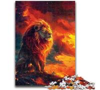 Jigsaw Puzzles for Teenagers 1000 Piece Lion at Sunset Educational Stress Relief Toy Parent-child Interaction for And Age 14 26x38cm