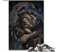Jigsaw Puzzles for Teenagers 1000 Piece Lion Dream Catcher, Family Game Stress Reliever Difficult Challenge Enhance Love between Couples (Size 50x75cm)