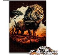 Jigsaw Puzzles for Teenagers 1000 Piece Lion King Of The Jungle, Toys Educational Games Stress Relieving Enhance Love between Couples (Size 50x75cm)