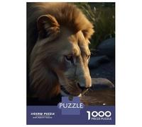 Jigsaw Puzzles for Teenagers 1000 Piece Lion Water Drinking River Adult Puzzles Hands-on Game For Family Fun Fun at Home Activities, 52x38cm/1000pcs