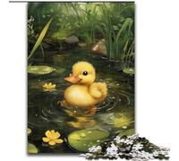 Jigsaw Puzzles for Teenagers 1000 Piece Little Duck in Lotus Leaf, Decompressing Intellectual Educational Toy Is Ideal As Gifts for The Whole Family (Size 26x38cm)