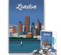 Jigsaw Puzzles for Teenagers 1000 Piece London City Travel,Help The Brain Exercise Addictive Toys to Cultivate Patience Gift For Birthdays (75x50cm)